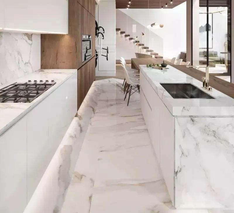 White Marble Kitchen Countertop
