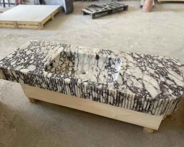natural calacatta viola marble basin