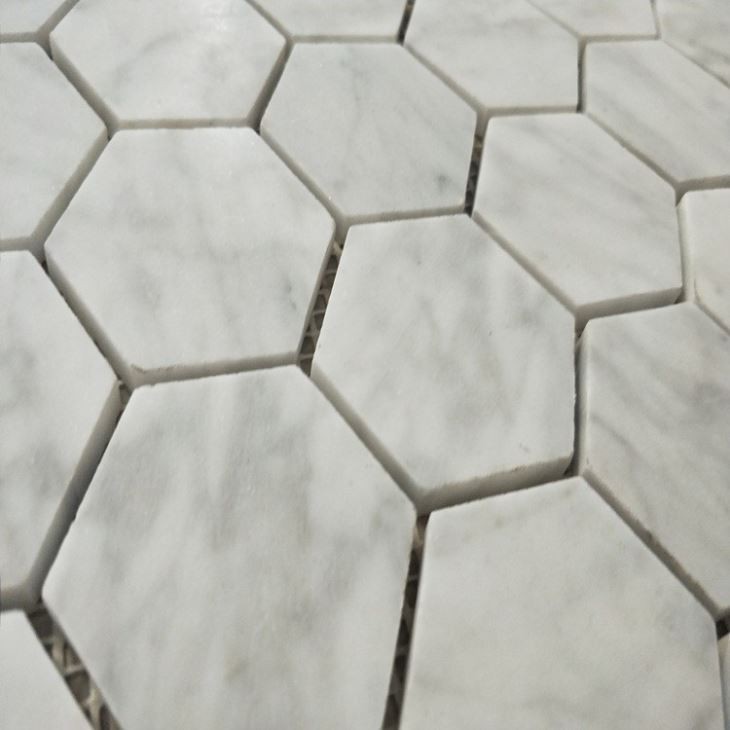Carrara Marble Hex Mosaic (3) Carrara Marble Hex Mosaic (3)