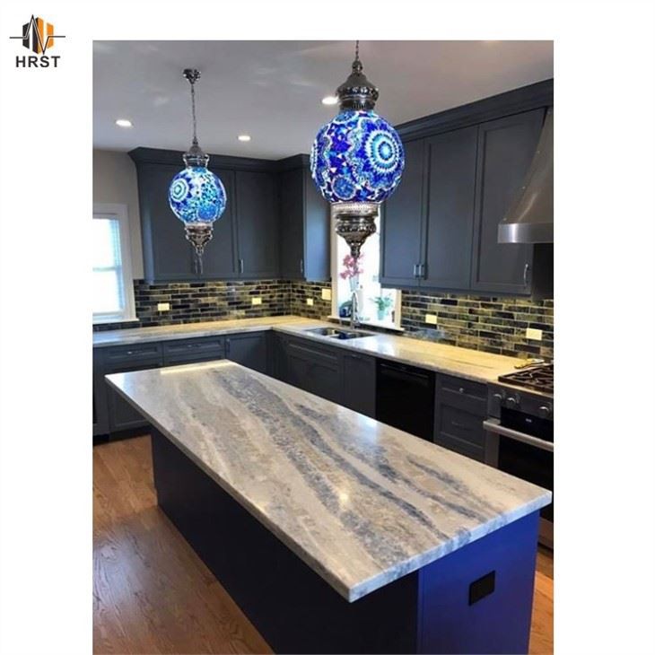 	blue and white quartzite countertops