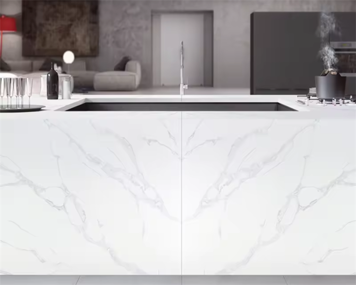 Artificial Stone Calacatta White Quartz Slabs For Hotel Projects