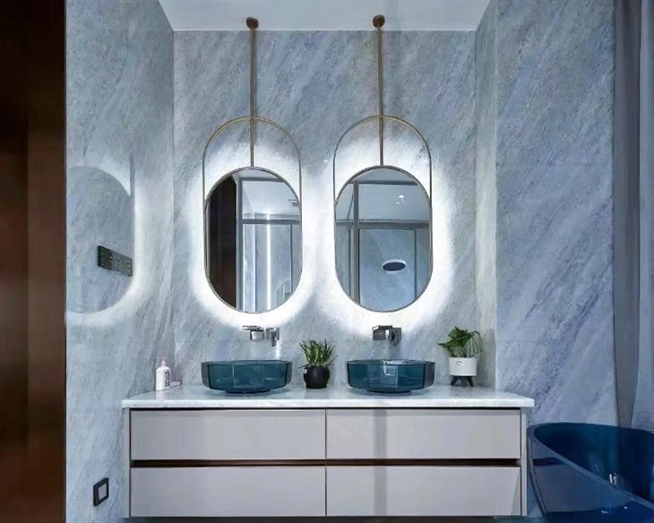 blue crystal marble bathroom